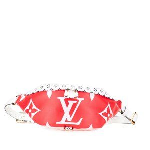 Louis Vuitton Monogram Giant Bum Bag/Body Bag M44575 Rouge Red White PVC Leat...